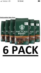 6 PACK – Starbucks PIKE PLACE Medium Roast WHOLE BEAN Coffee 12 oz (Total 72 oz)
