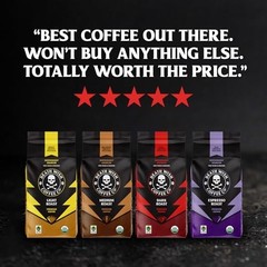 Organic Whole Bean Espresso Coffee – Fair Trade Arabica & Robusta Blend, 14oz