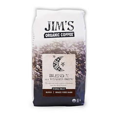 Jim’S Organic Coffee Blend X AKA Witches Brew Whole Bean Dark Roast 11 Oz Bag