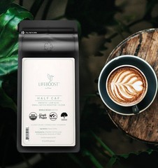 Lifeboost Half Caff Medium Roast Whole Bean Coffee Low Acid Organic Coffee, …