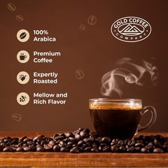 Gold Coffee Arabica Brazil Kanaloa Blend Medium Roast Whole Bean Coffee 2 lbs