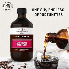 Christopher Bean Chocolate Raspberry Cold Brew Coffee – Smooth Arabica Bottle