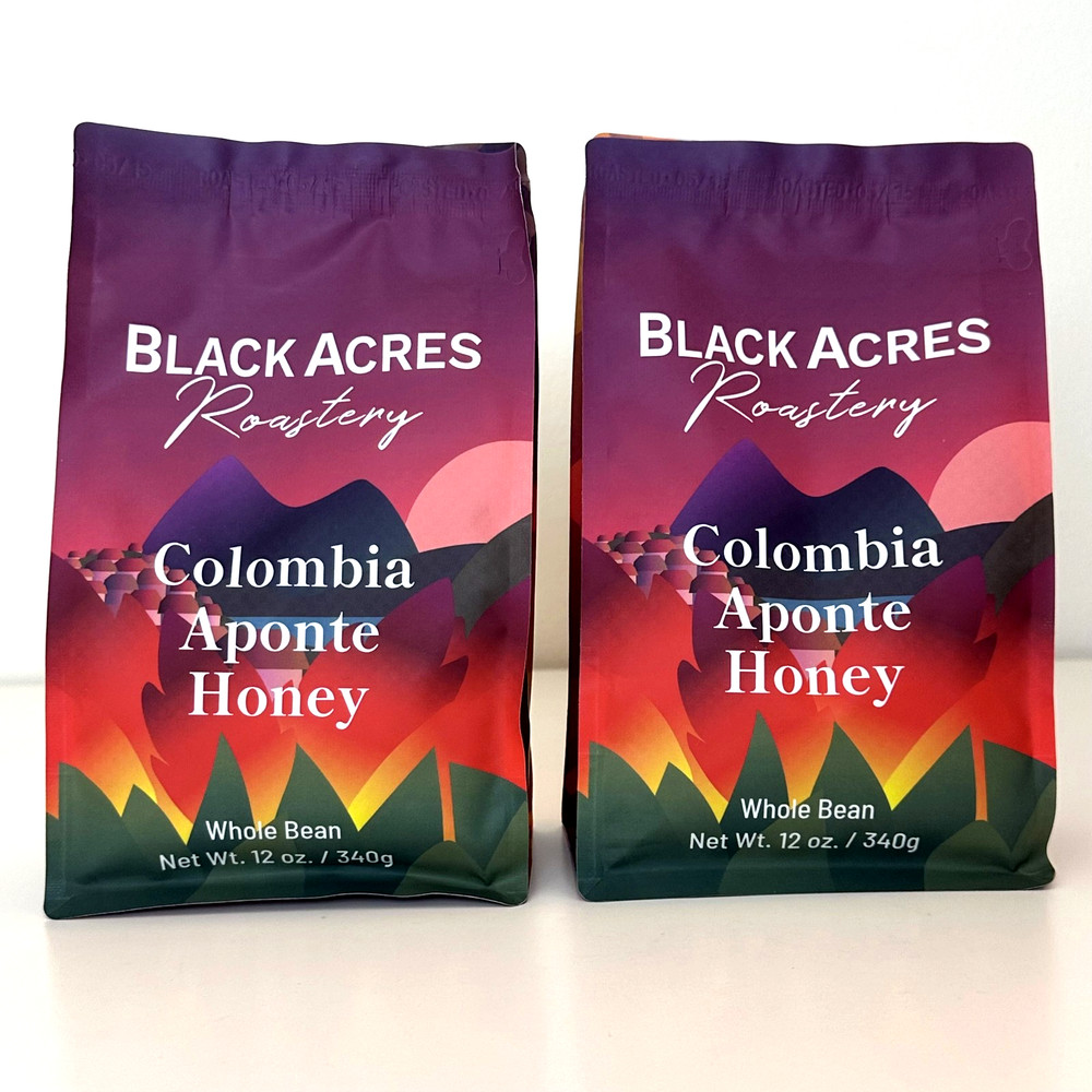 2 Packs Black Acres Roasters Colombia Aponte Honey Whole Bean Coffee 12oz