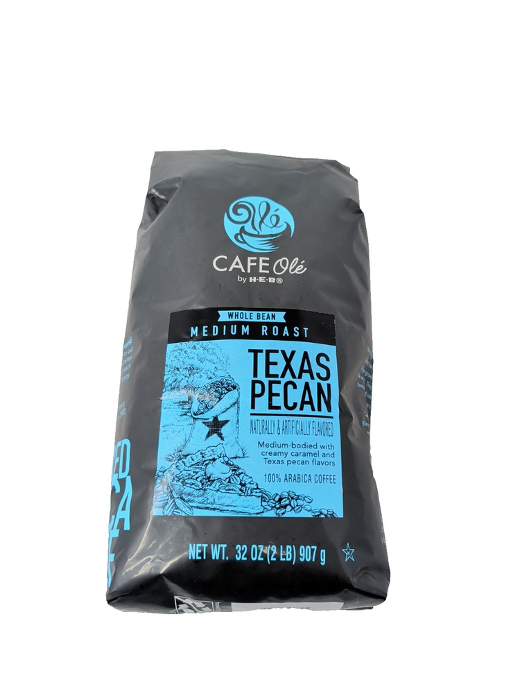 Cafe Ole By HEB Texas Pecan Whole Bean Coffee 2 Pound Bag