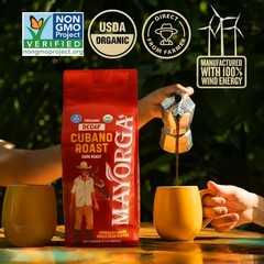 Mayorga Decaf Coffee 2 Lb Bag Dark Roast Organic Whole Bean