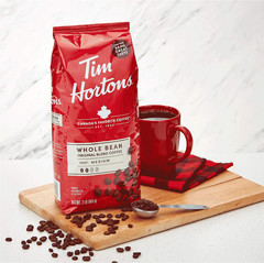Tim Hortons Whole Bean Original, Medium Roast Coffee, Made with 100% Arabica Bea