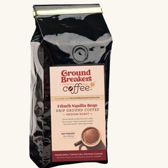 GroundBreakers Coffee French Vanilla Medium Roast Drip Specialty Grade 12 oz