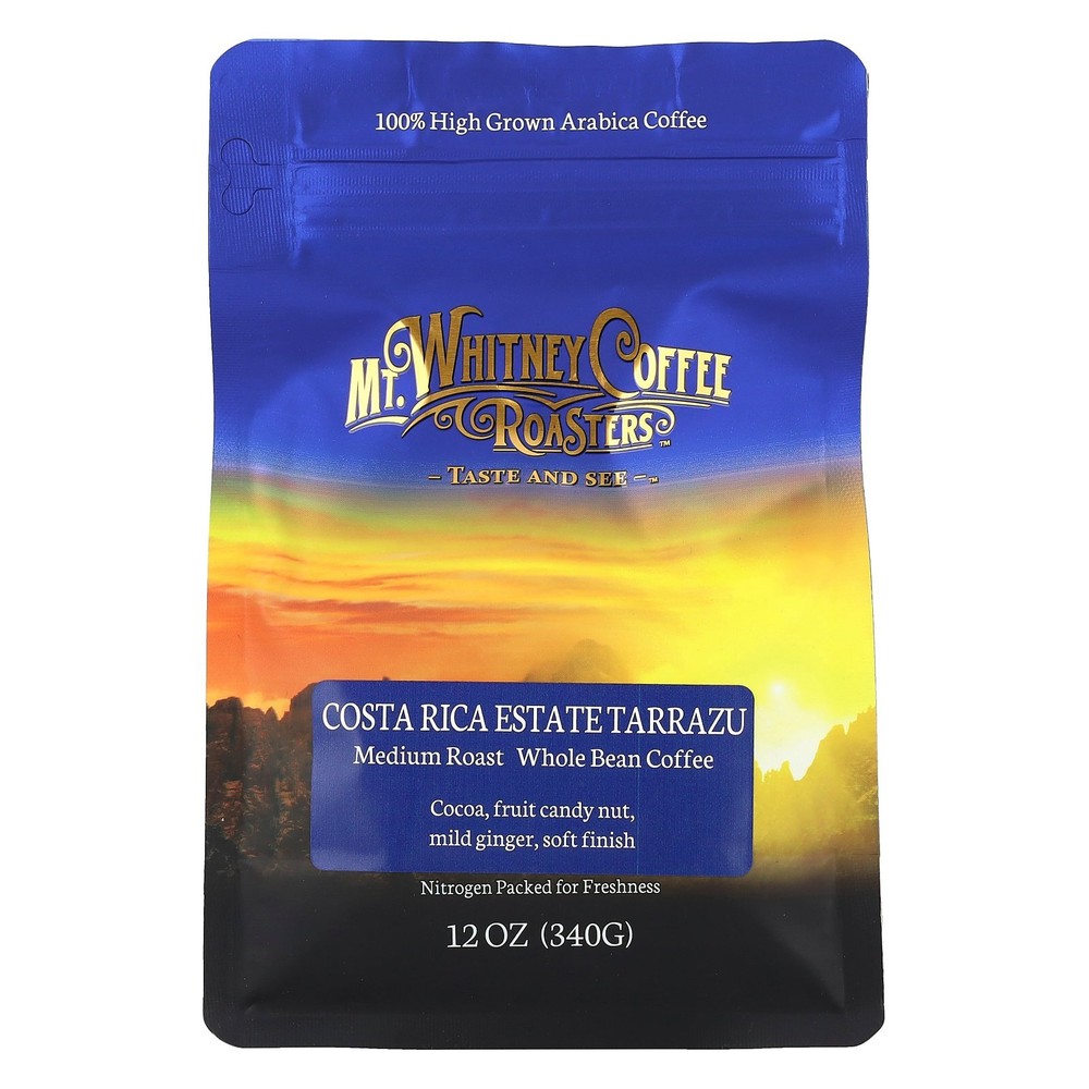 Costa Rica Estate Tarrazu, Whole Bean Coffee, Medium Roast, 12 oz (340 g)