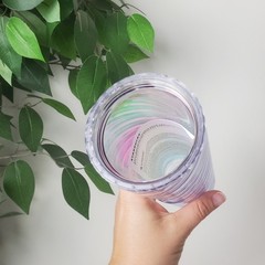 💚NEW🤍 Starbucks Iridescent Tumbler Set Green and White Unicorn Swirl Holiday