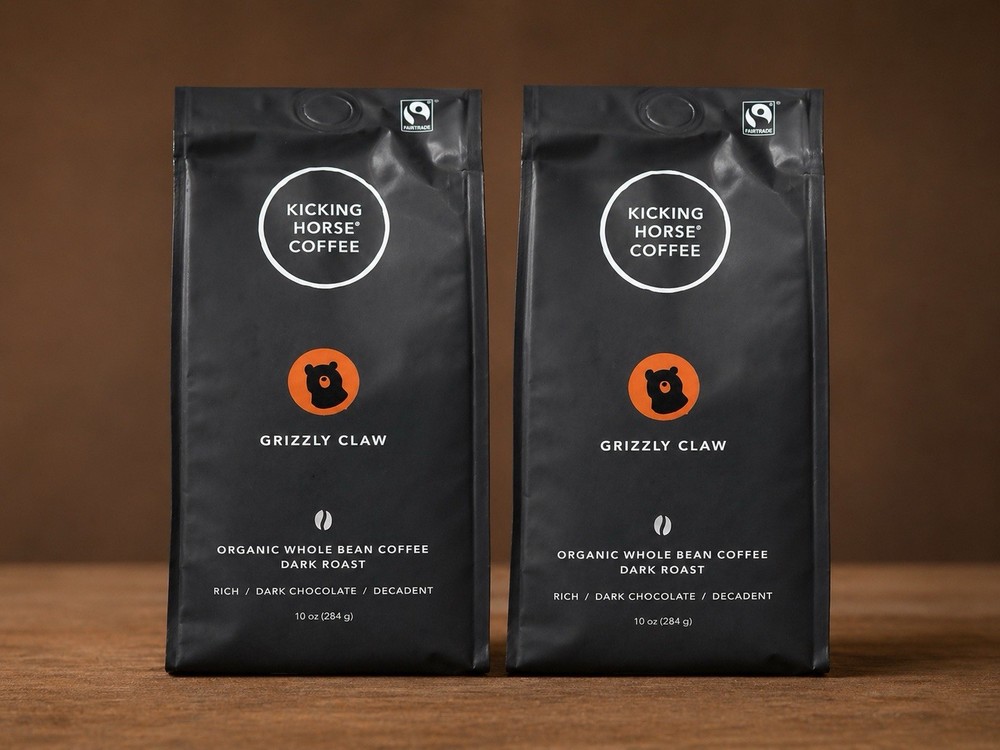 2x Kicking Horse Coffee – Grizzly Claw – Dark Roast – Organic Whole Bean – 10oz