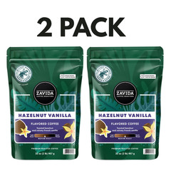 2 Pack – Zavida Coffee Whole Bean Coffee, Hazelnut Vanilla, 32 oz. FREE SHIPPING