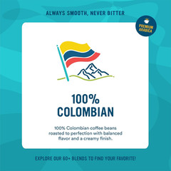 Roasted Whole Bean Coffee, 100% Colombian, 4 Pound
