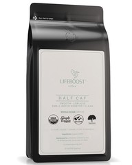 Lifeboost Half Caff Medium Roast Whole Bean Coffee Low Acid Organic Coffee, …