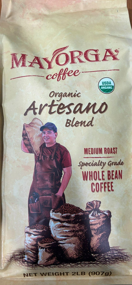 Mayorga – Organic Artesano Blend – Medium Roast Whole Bean Coffee – 2lb