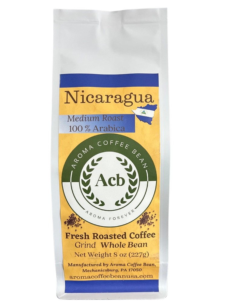 Nicaragua Coffee Medium Roast Whole Bean 8 oz