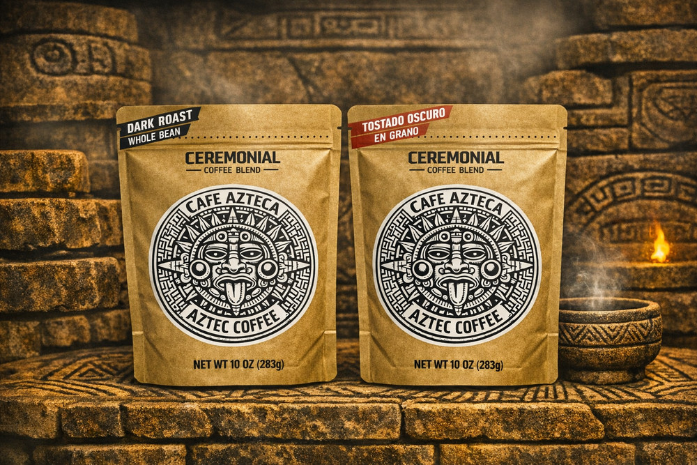 2‑Pack Cafe Azteca Dark Roast Whole Bean Ceremonial Coffee Blend Chiapas Mexico