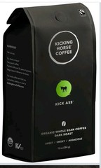 Kicking Horse Coffee, Kick Ass, Dark Roast, Whole Bean, 10 Oz