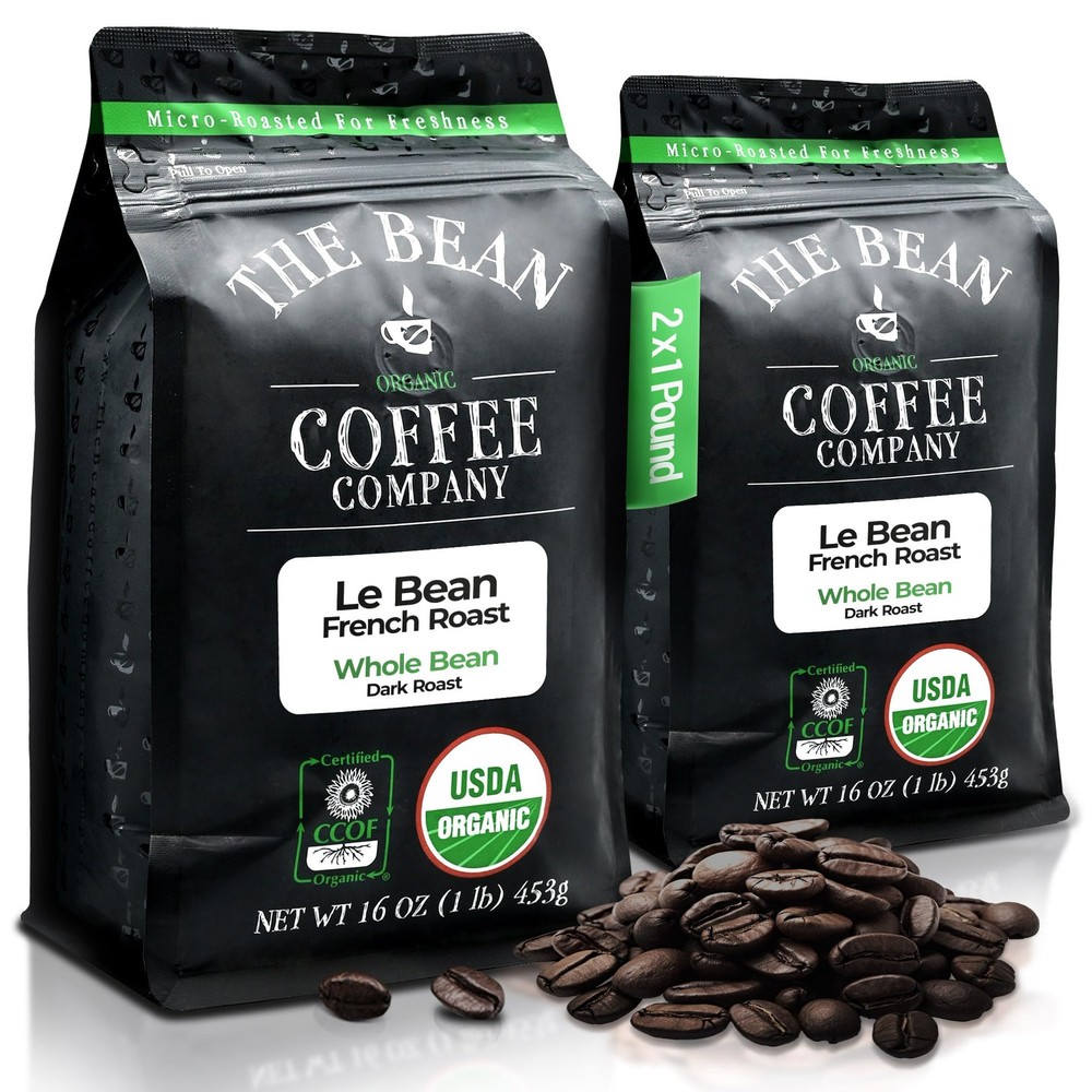 The Bean Organic Coffee Company Le Bean, Dark French Roast, Whole Bean Coffee…