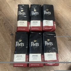 6 Pounds Peet’s Coffee House Blend Dark Roast Whole Beans