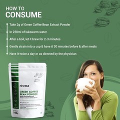 Neuherbs Unroasted Arabica Green Coffee Beans Powder With Chlorogenic Acid -100g