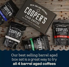 Bourbon & Whiskey Barrel Aged Coffee – 4-Bag Roasted Coffee Beans Set – Free Shi