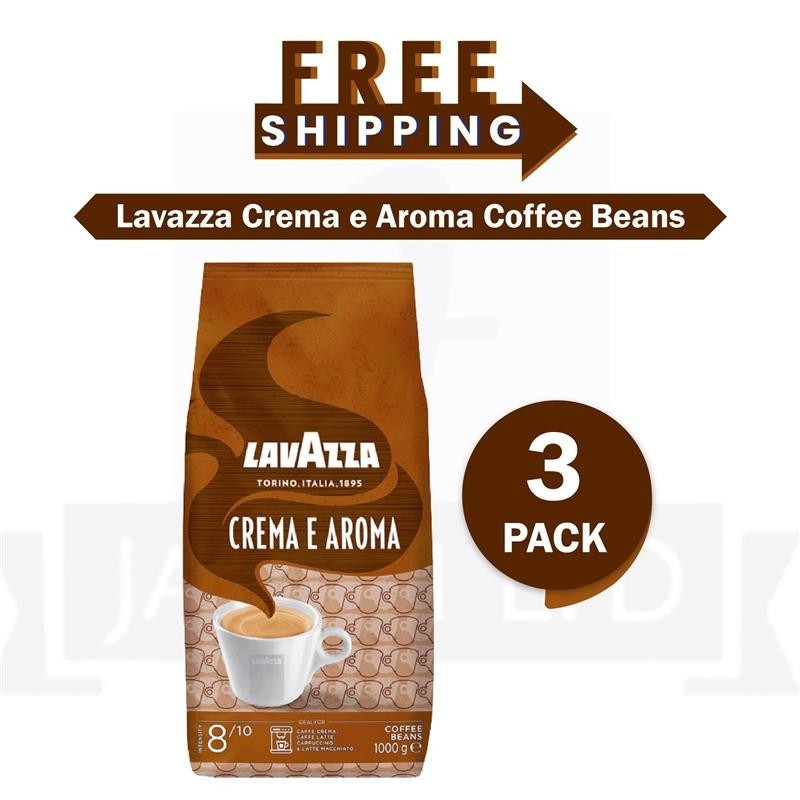 Lavazza Crema e Aroma Whole Bean Coffee, Medium Roast, 2.2 lb Bag – PACK OF 3