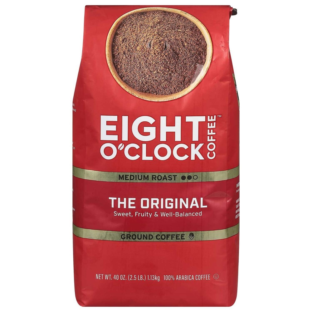 Eight O’Clock Original Ground & Whole Bean, Medium Roast Coffee, 40oz/38oz.
