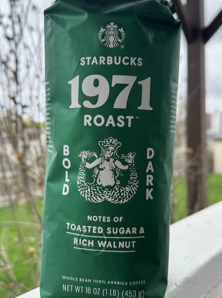 Starbucks 1971 Roast Dark Whole Bean Coffee Toasted Sugar Walnut Colombia 16oz