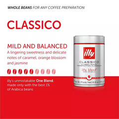 Illy Classico Whole Bean Coffee Medium Roast 8.8oz-EXP 12/2024-12 PK-GREAT PRICE