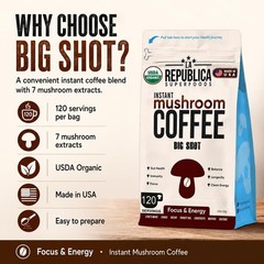 La Republica Instant Mushroom Coffee 120 Servings