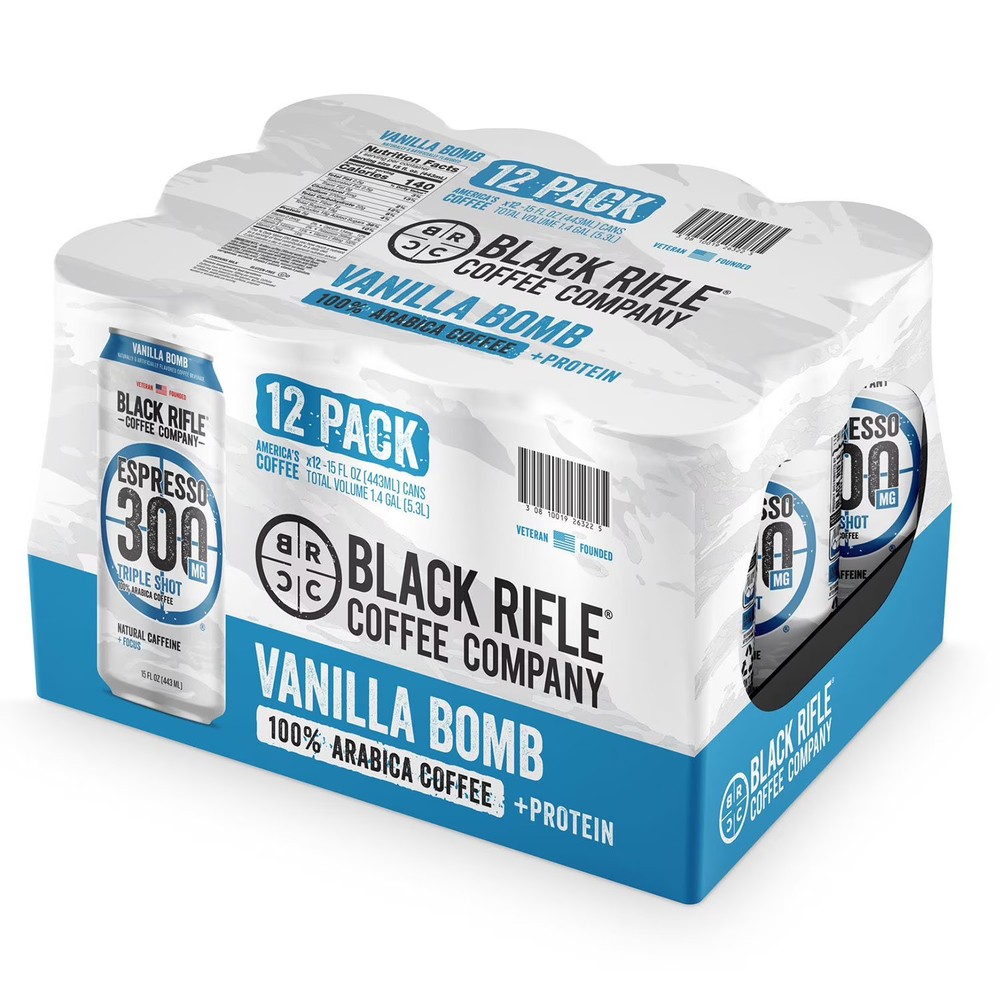 Black Rifle Coffee Company Espresso Vanilla 300, 15 Fluid Ounce, 12 Pack