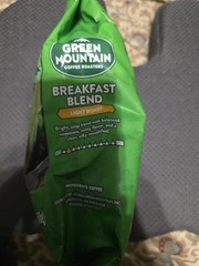 Green Mountain Coffee Roasters Breakfast Blend Whole Bean Coffee Bagged 180z