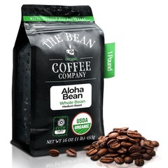 The Bean Organic Coffee Company Aloha Bean (Hawaiian Hazelnut), Medium Roast,…
