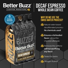 Decaf Espresso Dark Roast Whole Bean Coffee 12oz., Swiss Water Processed
