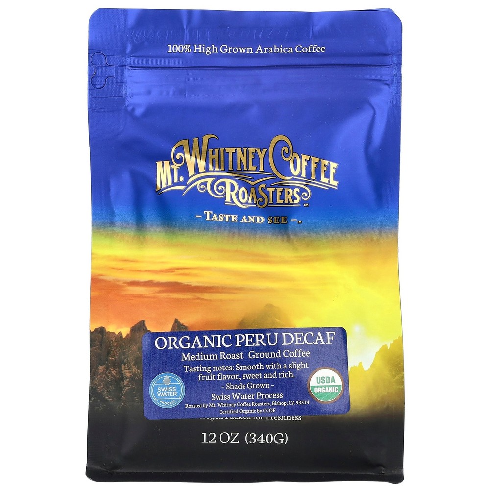Organic Peru Decaf, Ground Coffee, Medium Roast, 12 oz (340 g)