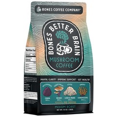 Bones Coffee Company Better Brain Mushroom – 10 Ounce (Pack of 1)