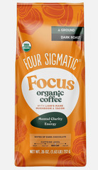 Four Sigmatic Focus USDA Organic Ground Coffee, Dark Roast, 26 Ounce large bag