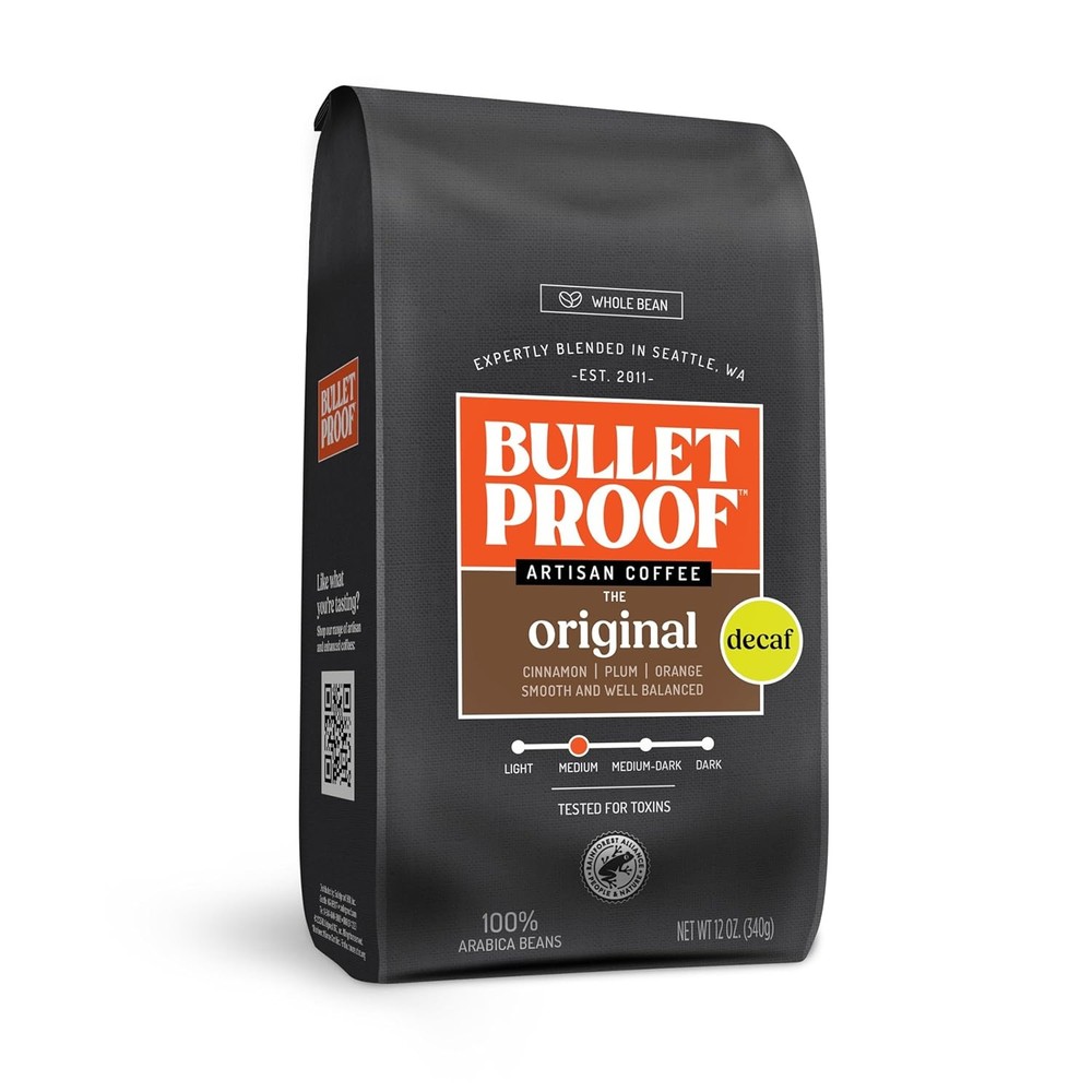 Bulletproof Medium Roast Decaf Whole Bean Coffee 12oz