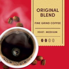 Tim Hortons Original Blend, Medium Roast Ground Coffee, 12 Ounce (Pack of 6)