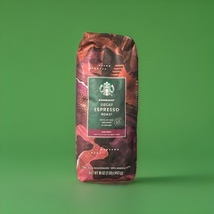 Starbucks Decaf Espresso Dark Roast Whole Bean Coffee 1lb / 16oz Bag BB Nov2025