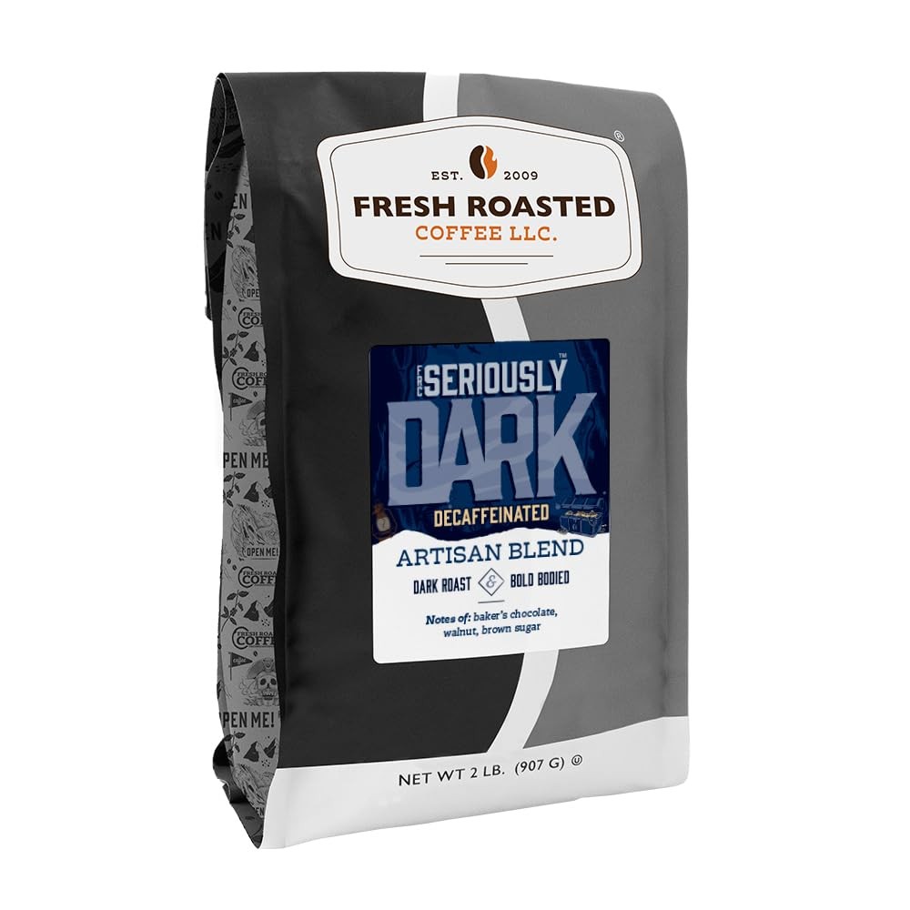 2 LB 32 oz Seriously Dark Decaf Artisan Blend Kosher Whole Bean Coffee Roast