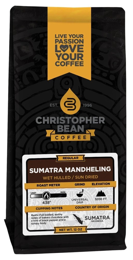 Christopher Bean Coffee SUMATRA MANDHELING Non-Flavored Bag Coffee