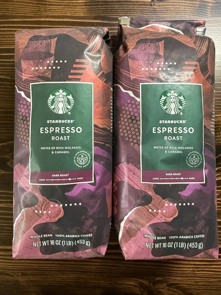 2 packs Starbucks Coffee ESPRESSO ROAST Whole Bean – 2 Bags – SEP 2026