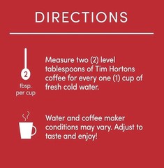 Tim Hortons Colombian Ground Coffee Dark Medium Roast 100% Arabica Coffee 12OZ
