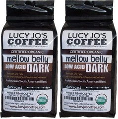 Organic Mellow Belly Low Acid Blend Medium Dark Roast Whole Bean 11 oz (11 OZ)