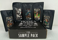 Bones Coffee Co 5 Bag Sample Box 4 oz x 5 = 20 oz **EXP 08/25** Whole Bean B69