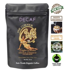 Ink Corner Cafe DECAF Organic Roasted Coffee Beans Single Origin Fair Trade