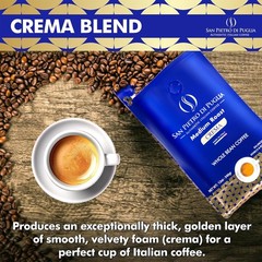 5 Packs 12oz Whole Bean Coffee Medium Roast Crema Arabica Robusta Blend Low Acid