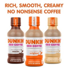 Dunkin’ Mocha Iced Coffee Bottle, 13.7 fl oz, 12 Pack Fl Oz (Pack of 12)