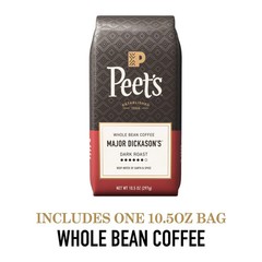Peet’s Coffee Major Dickason’s Blend Premium Dark Roast Whole Bean Coffee, Arabi